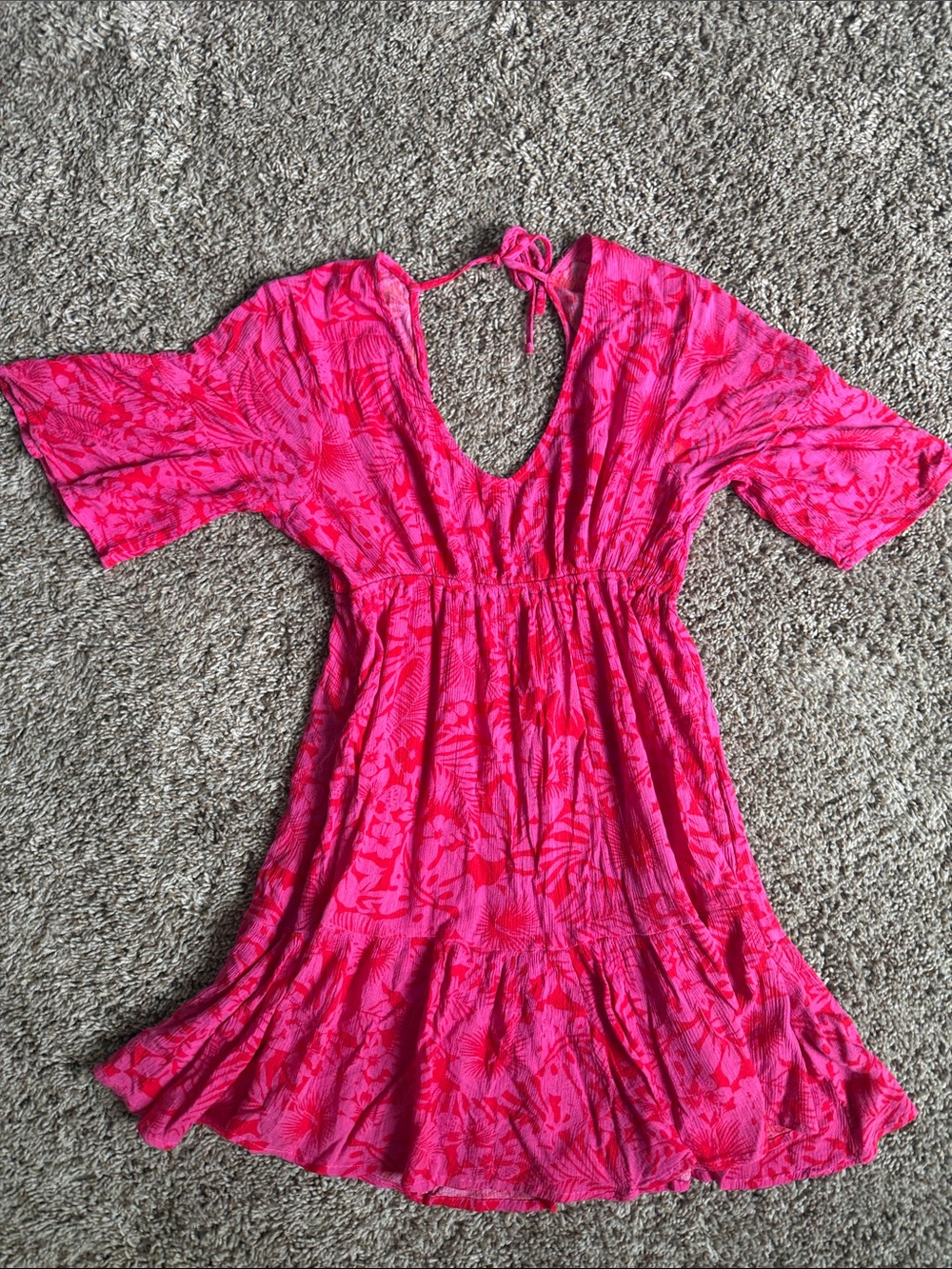 Raisins Hot Pink Floral Swim Coverup